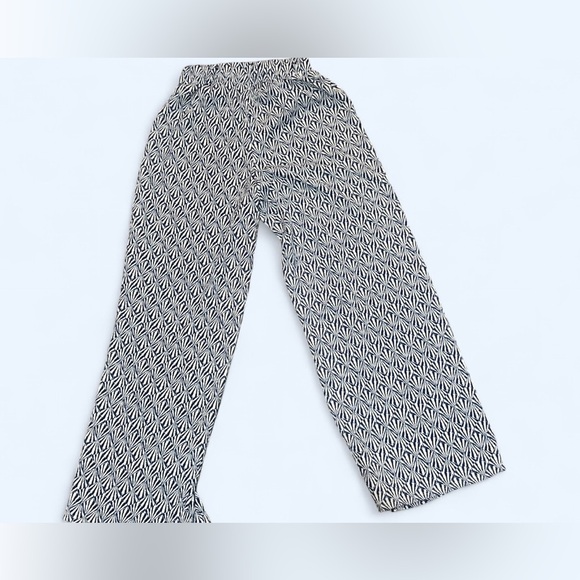H&M Blue & White Geometric Print Wide Leg Pants | XS - Picture 2 of 3
